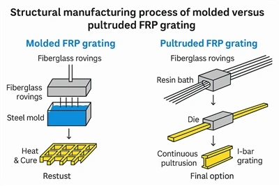 Pultrudado vs . grade FRP moldada: qual é o certo para o seu projeto?