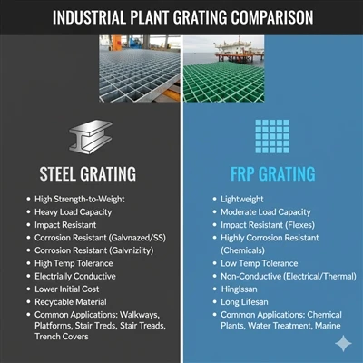 Grade de aço versus grade de PRFV: escolhendo o material certo para ambientes...